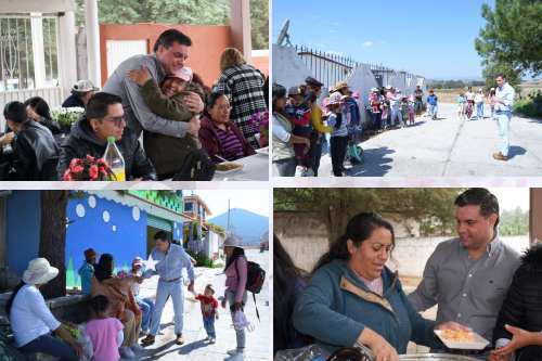 Diputado Carlos López Imm celebra a niños y mamás en Jilotepec